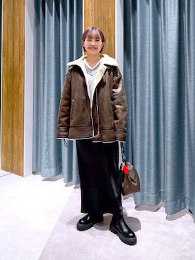 「アイテム（その他アウター）」を使った、ayaka_lepsimさん（レディース・158cm）の秋コーディネート