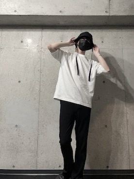 「ユニクロU」｜「アイテム（帽子）」を使った、showさん（メンズ・178cm）の夏コーディネート