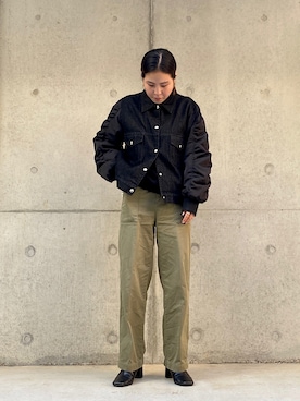 「FRAMeWORK（フレームワーク）のアイテム（パンツ）」を使った、harukaherenciaさん（レディース・155cm）の秋コーディネート