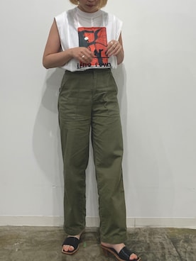 「アイテム（カーゴパンツ）」を使った、harukaherenciaさん（レディース・155cm）の春コーディネート