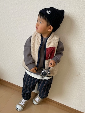 「PETIT BATEAU（プチバトー）のアイテム（帽子）」を使った、𝕚𝕜𝕜𝕦𝕟さん（レディース・154cm）の秋コーディネート