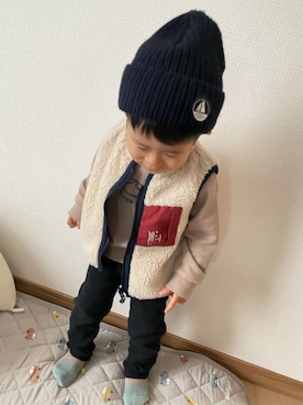 「PETIT BATEAU（プチバトー）のアイテム（帽子）」を使った、𝕚𝕜𝕜𝕦𝕟さん（レディース・154cm）の秋コーディネート