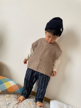 「PETIT BATEAU（プチバトー）のアイテム（帽子）」を使った、𝕚𝕜𝕜𝕦𝕟さん（レディース・154cm）の秋コーディネート