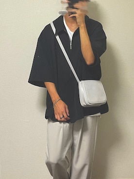 「LILL（リル）のアイテム（スラックス）」を使った、ReN(れん)   さん（メンズ・172cm）の夏コーディネート