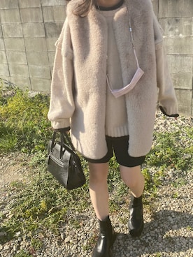 「いいね返し」｜「アイテム（ムートンコート）」を使った、tmmi206さん（レディース・157cm）の冬コーディネート