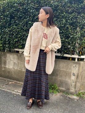 「いいね返し」｜「アイテム（ムートンコート）」を使った、tmmi206さん（レディース・157cm）の冬コーディネート