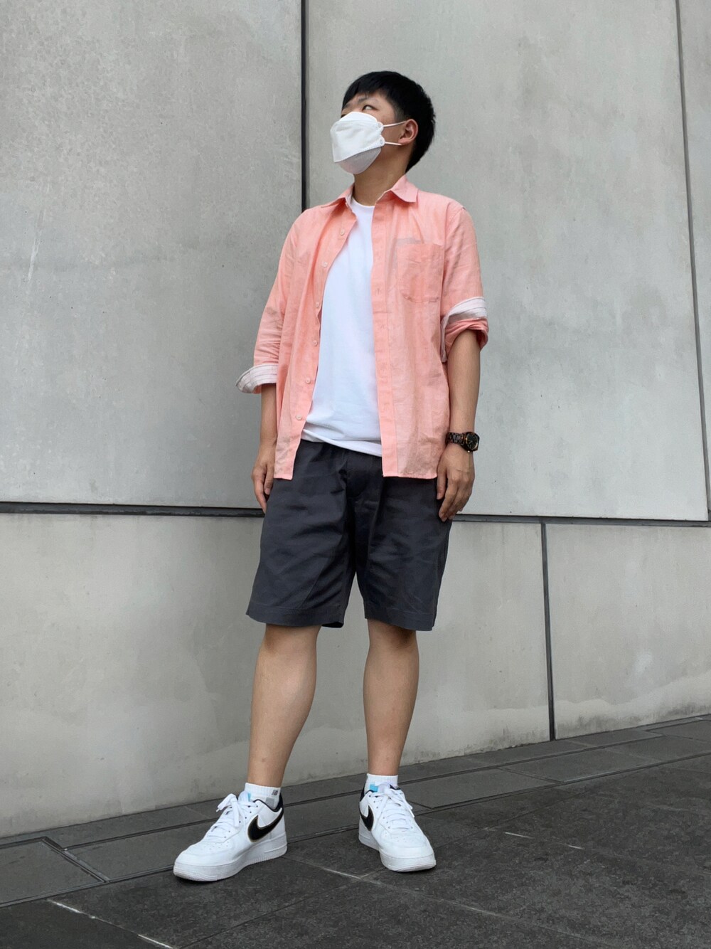 「みんなの白Tフェス、メンズライク、メンズライクコーデ、トランスジェンダー、FTM、夏コーデ」｜「THE NORTH FACEのアイテム（Tシャツ/カットソー、ホワイト系）」を使った、tomoさん（メンズ・161cm）の夏コーディネートの1枚目の写真