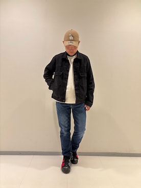 「アイテム（デニムジャケット）」を使った、tomoさん（メンズ・163cm）の秋コーディネート