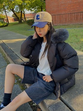 「pants」｜「アイテム（ジャケット/アウター）」を使った、showketさん（レディース・165cm）の秋コーディネート