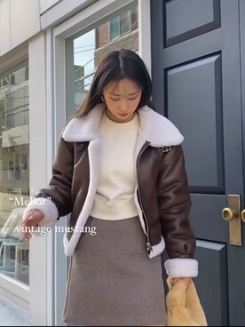 「skirt」｜「アイテム（ジャケット/アウター）」を使った、showketさん（レディース・165cm）の秋コーディネート