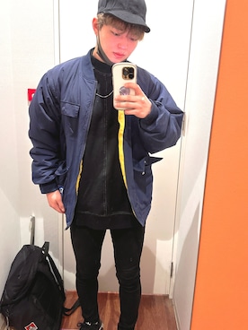 「STARTER（スターター）のアイテム（ジャケット/アウター）」を使った、ねぎさん（メンズ・174cm）の春コーディネート