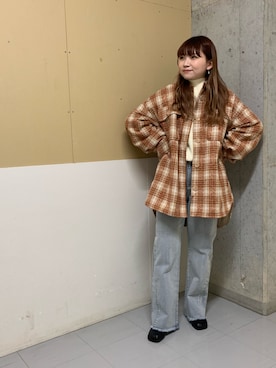 「w closet（ダブルクローゼット）のアイテム（その他アウター）」を使った、shimaさん（レディース・152cm）の冬コーディネート