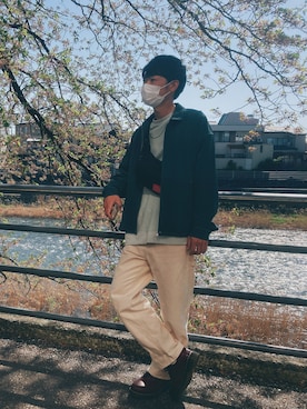 「KEY（キイ）のアイテム（パンツ）」を使った、れおさん（メンズ・174cm）の春コーディネート