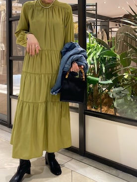 「春めきシューズ」｜「アイテム（ワンピース/ドレス）」を使った、萌桃さん（レディース・164cm）の春コーディネート