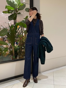 カレンテージ　ブルー デニム オーバーオール　サロペット　オールインワン CURRENTAGE / DENIM サロペット