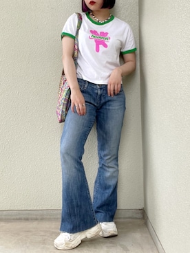 「RASVOA（ラスボア）のアイテム（スニーカー）」を使った、hnkaaa47さん（レディース・155cm）の夏コーディネート