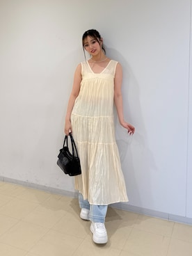 「FREE'S MART（フリーズマート）のアイテム（ワンピース）」を使った、meinaさん（レディース・167cm）の夏コーディネート