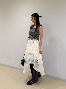 「FREE'S MART（フリーズマート）のアイテム（スカート）」を使った、meinaさん（レディース・167cm）の夏コーディネート