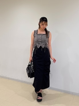 「FREE'S MART（フリーズマート）のアイテム（スカート）」を使った、meinaさん（レディース・167cm）の夏コーディネート