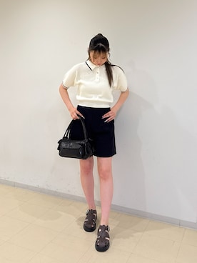 「アイテム（チノパンツ）」を使った、meinaさん（レディース・167cm）の夏コーディネート