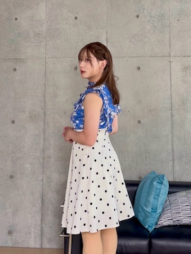 「アイテム（スカート）」を使った、音菜音子さん（レディース・166cm）の夏コーディネート