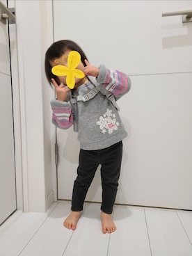 「キッズ服」｜「アイテム（スウェット）」を使った、nature0mさん（キッズ・80cm）の春コーディネート