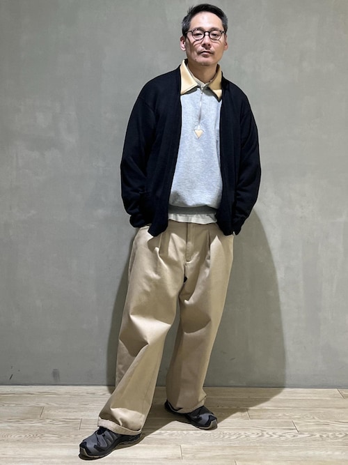 メンズ リネン ウインドウペーン ニットカーディガン WILD LIFE TAILOR Adam et Rope' カーディガン 「WILD TAILOR