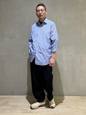 「ADAM ET ROPE'（アダムエロペ）のワイド イージー デニムパンツ / ADAM ET ROPE' JEANS -GRID-（デニムパンツ）」を使った、takashi.nさん（メンズ・176cm・40代）の夏コーディネート