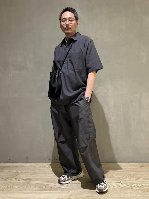 コットンリネン スキッパー ショートスリーブ シャツ / ロングシーズン着用可能