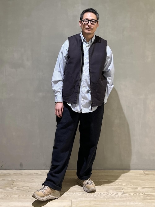 WILD LIFE TAILOR バックサテン デッキ ベスト ADAM ET ROPE'｜【WILD LIFE TAILOR】バックサテン デッキ