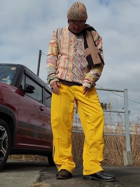 「アイテム（ニットキャップ/ビーニー）」を使った、hiroyukeeeeeeさん（メンズ・179cm・40代）の冬コーディネート