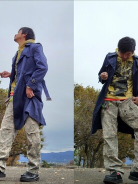 「アイテム（パーカー）」を使った、hiroyukeeeeeeさん（メンズ・179cm・40代）の春コーディネート