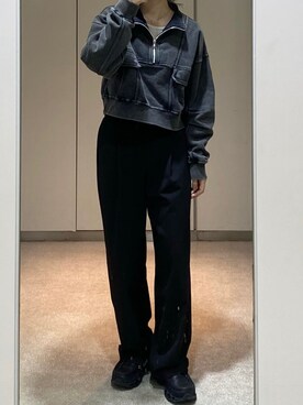 「JEANASIS（ジーナシス）のアイテム（スウェット）」を使った、yuuuuu157さん（レディース・157cm）の冬コーディネート