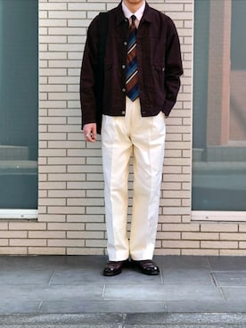 「AURALEE（オーラリー）のアイテム」を使った、D・BLUEさん（メンズ・170cm）の春コーディネート