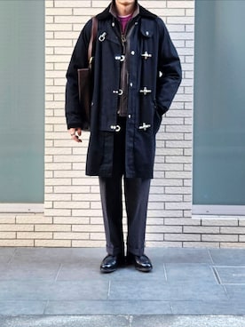 「アイテム（ハンチング/ベレー帽）」を使った、D・BLUEさん（メンズ・170cm）の冬コーディネート