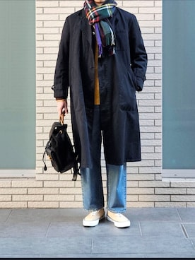 「no brand（ノーブランド）のアイテム」を使った、D・BLUEさん（メンズ・170cm）の冬コーディネート