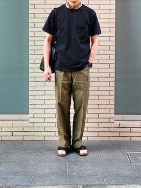 「アイテム（ハンチング/ベレー帽）」を使った、D・BLUEさん（メンズ・170cm）の夏コーディネート