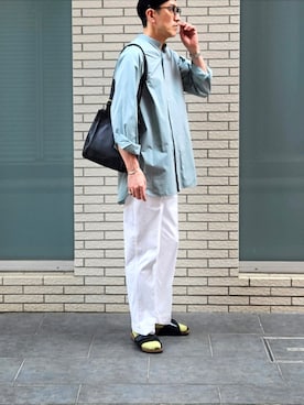 「アイテム（バングル/リストバンド）」を使った、D・BLUEさん（メンズ・170cm）の夏コーディネート