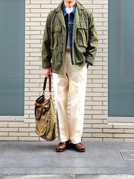 「アイテム（アナログ腕時計）」を使った、D・BLUEさん（メンズ・170cm）の秋コーディネート