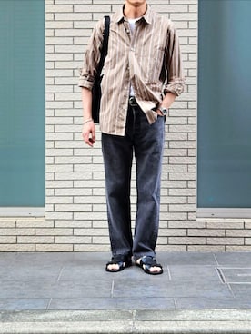 「アイテム（ハンチング/ベレー帽）」を使った、D・BLUEさん（メンズ・170cm）の夏コーディネート