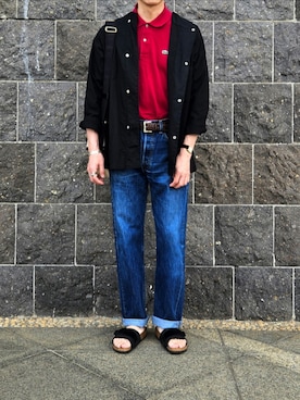 「LACOSTE（ラコステ）のアイテム」を使った、D・BLUEさん（メンズ・170cm）の夏コーディネート