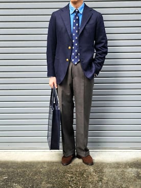 「アイテム（フォーマルスーツ/小物）」を使った、D・BLUEさん（メンズ・170cm）の秋コーディネート