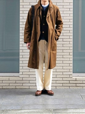 「アイテム（バングル/リストバンド）」を使った、D・BLUEさん（メンズ・170cm）の秋コーディネート