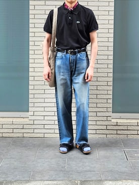 「アイテム（トートバッグ）」を使った、D・BLUEさん（メンズ・170cm）の夏コーディネート