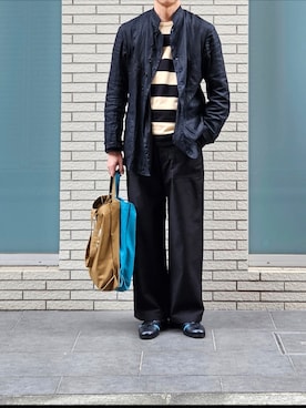 「アイテム（レッグウェア）」を使った、D・BLUEさん（メンズ・170cm）の秋コーディネート