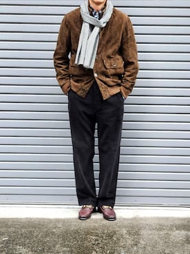 「アイテム（メガネ）」を使った、D・BLUEさん（メンズ・170cm）の秋コーディネート