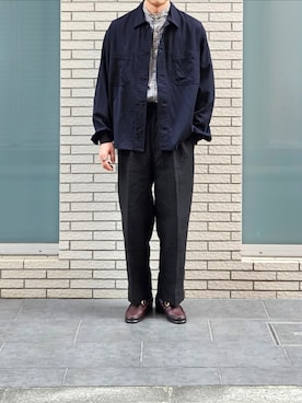 「アイテム（帽子）」を使った、D・BLUEさん（メンズ・170cm）の秋コーディネート