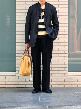 「LAULHERE（ロレール）のアイテム」を使った、D・BLUEさん（メンズ・170cm）の夏コーディネート