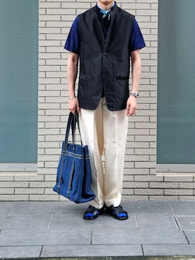 「EDIFICE（エディフィス）のアイテム」を使った、D・BLUEさん（メンズ・170cm）の秋コーディネート