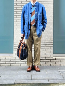 「アイテム（アクセサリー）」を使った、D・BLUEさん（メンズ・170cm）の秋コーディネート